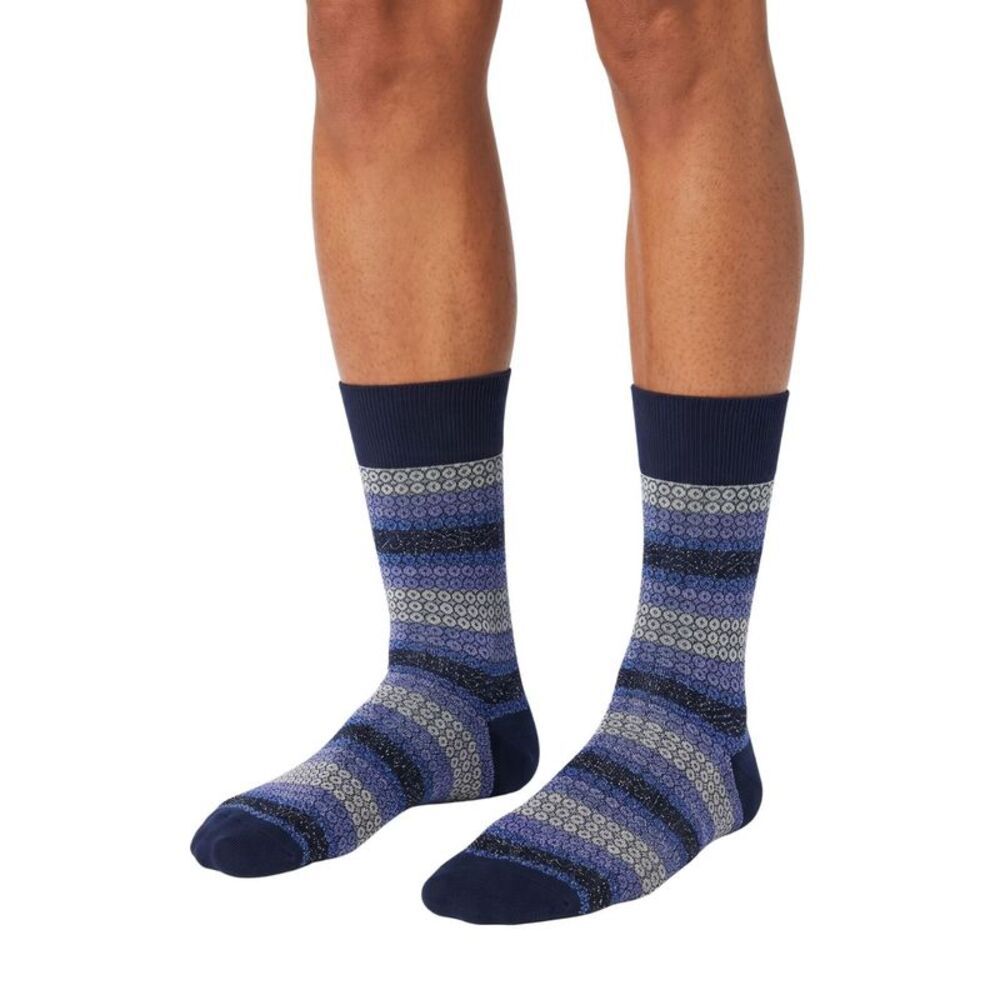 Missoni Lilac Navy Mens Pattern Crew Socks-M